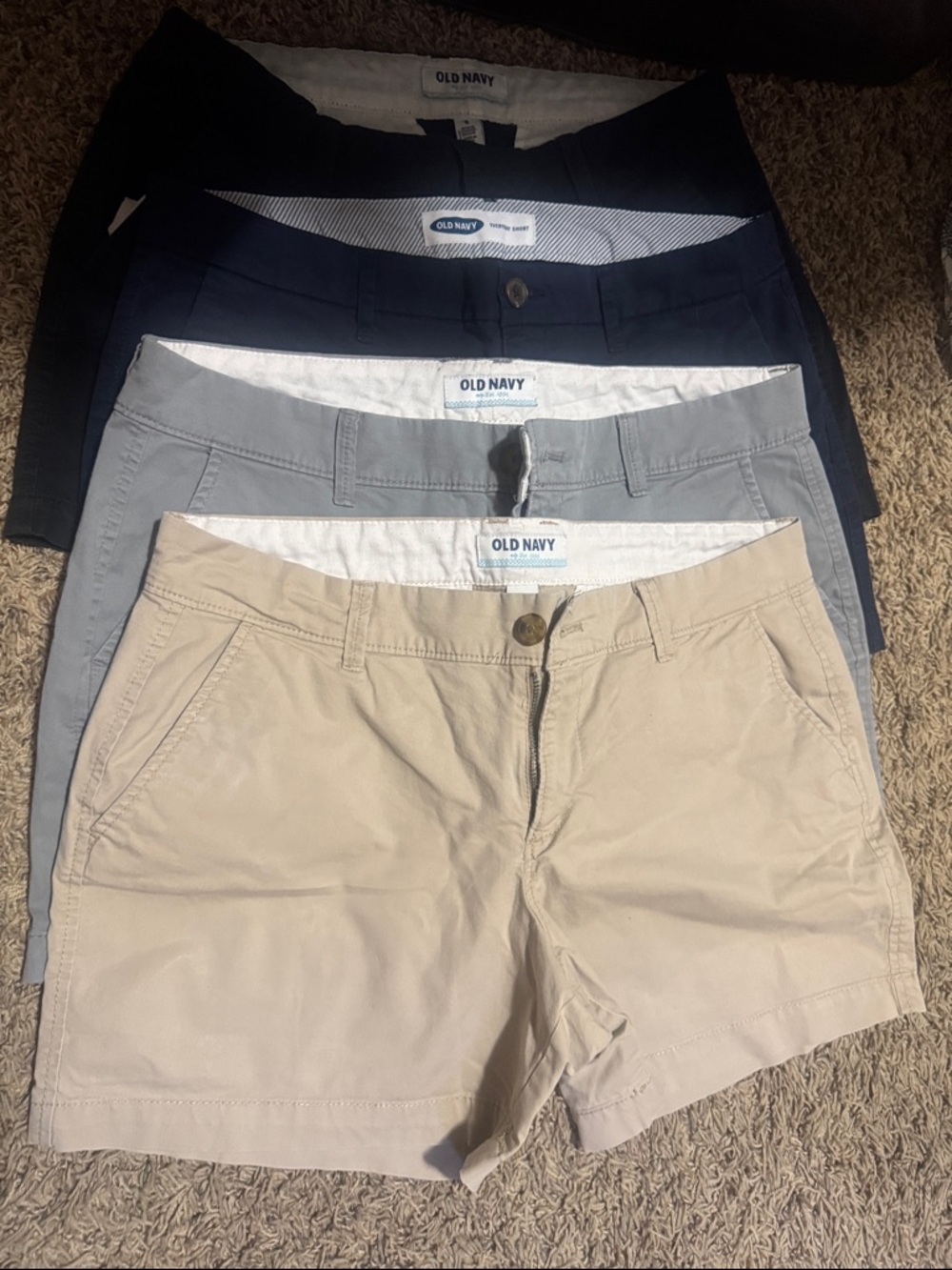 Old Navy Women's Chino Shorts - Tan, grey, navy, black